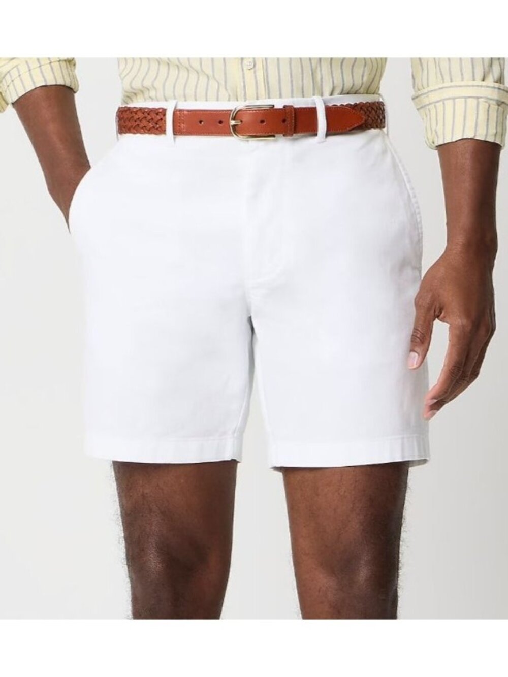 NWT J.Crew Factory 7" Flex Chino Short Men's 32 White Summer Preppy Casual L0923